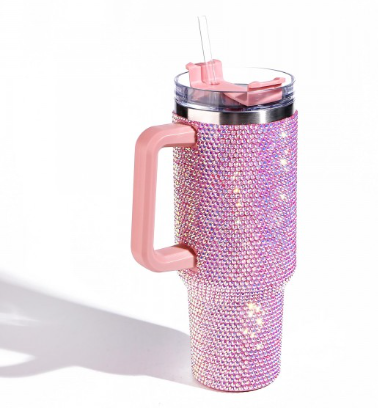 Rhinestone Light Pink 40oz Tumbler