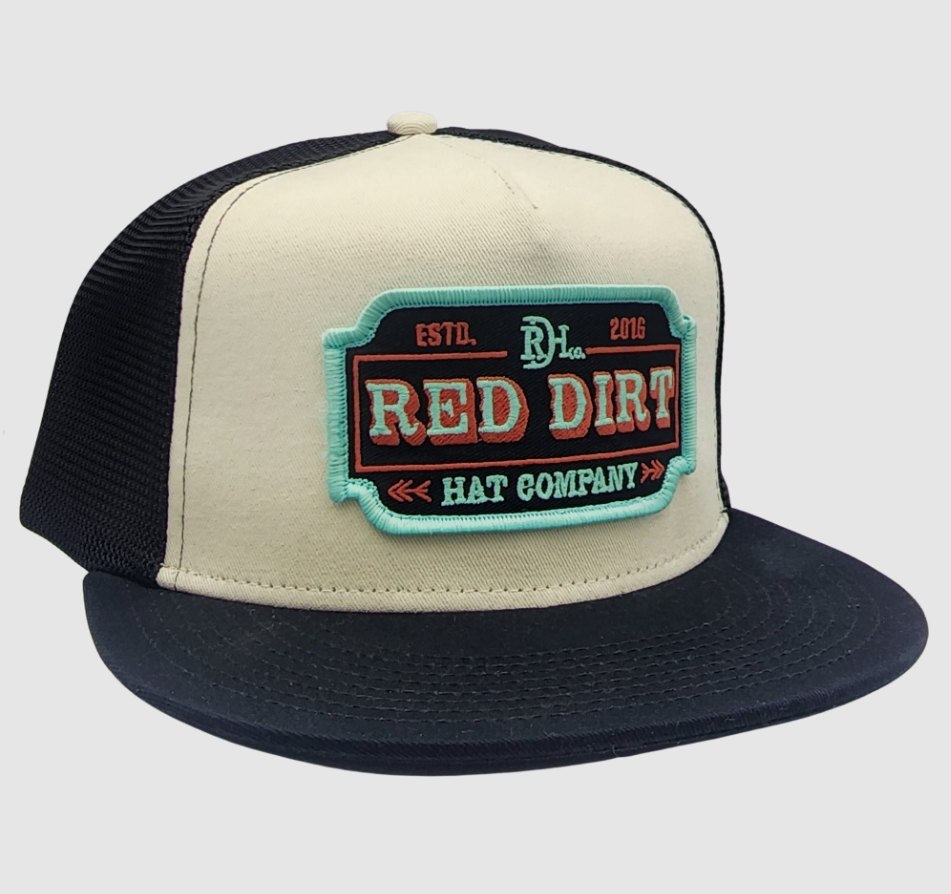 Red Dirt Hat Co Turquoise Saloon Stone Black Hat