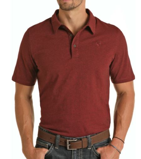 Rock & Roll Deep Red Short Sleeve Polo Shirt