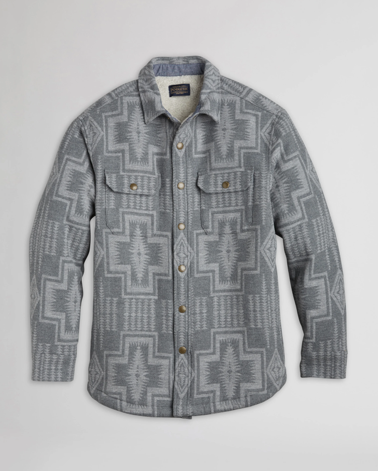 Pendleton Sherpa Lined Shirt Jacket Harding Grey Mist L