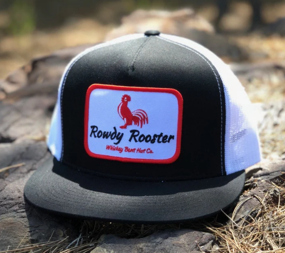 Whiskey Bent Hat Company Whiskey Bent Rowdy Rooster Black/White Cap