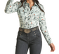 Rock and Roll Womens Dale Brisby Cactus Snap Shirt Mint MD
