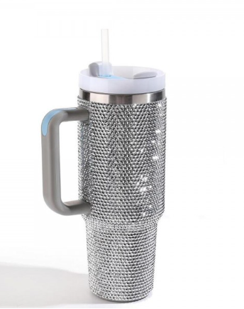 Rhinestone Silver 40oz Tumbler