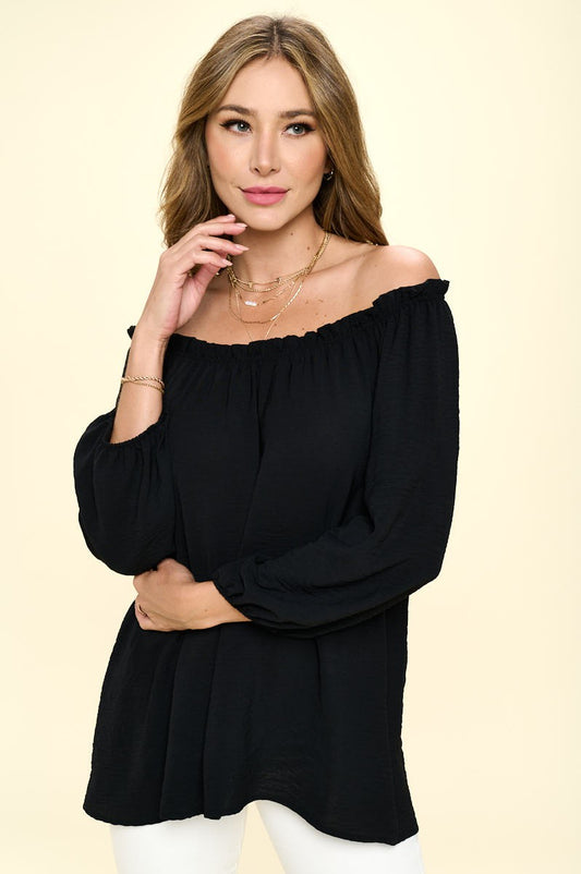 Off Shoulder Bubble Top