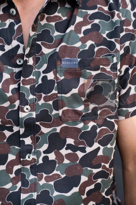 Performance Button Up Throwback Camo