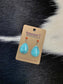 Turquoise Teardrop Earring with Red Accent