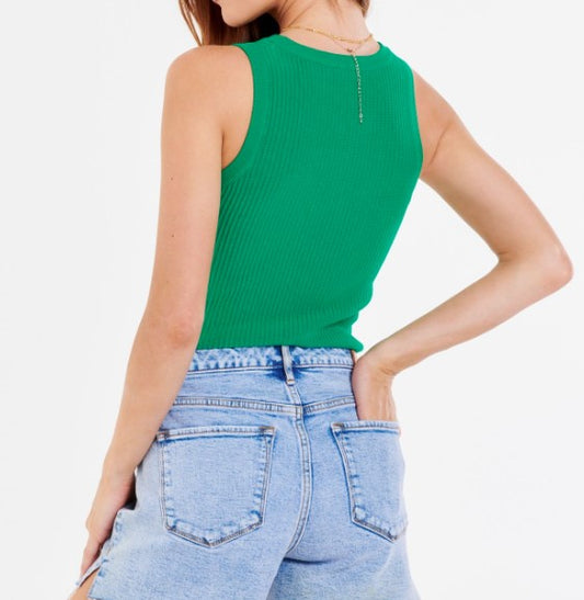 Wmns High Neck Sleeveless Top