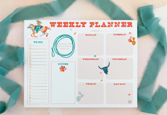 Cowgirl Weekly Planner Notepad