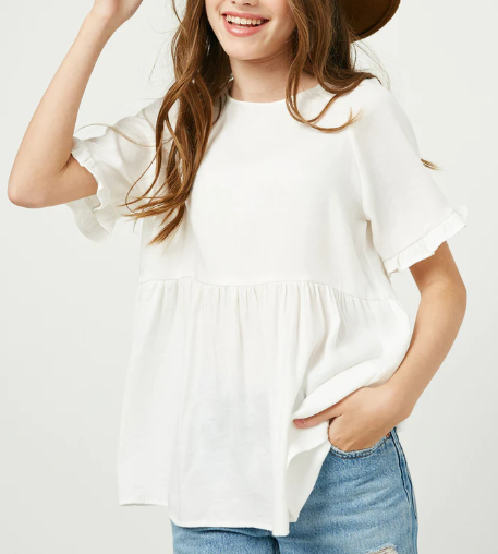 Hayden Girls White Peplum Top