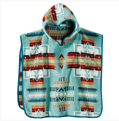 Pendleton Child Jacquard Hooded Towel Aqua