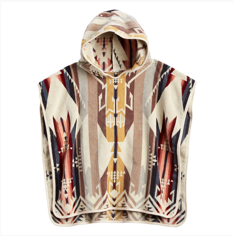 Pendleton Child Jacquard Hooded Towel White Sands Tan