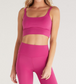 Z Supply Tone Cross Back Sports Bra Jewel Pink SM